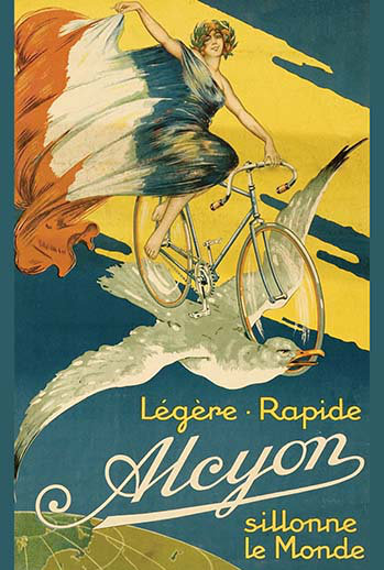 Alcyon bicycles-imprimé de publicités non encadrées, H 66 po x l 44 po x P 1,5 po