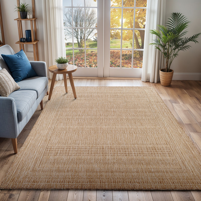 Rivy Indoor & Outdoor Boho Jute-Look Rug Beige, Rectangle 120 x 170cm