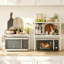 3-Tier Expandable Microwave Shelf, Freestanding Over-Microwave Storage Stand with 8 S-Hooks, White Multi-Purpose Bakers Rack for Kitchen Organisation
