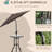 Outdoor Patio Dining - 4 Piece. 2 Foldable Chairs, Adjustable Umbrella, Tempered Glass Table In Beige. Enhance Your Deck, Poolside, Garden. Strong Steel & Quick-drying Mesh Piece . Folding Table.