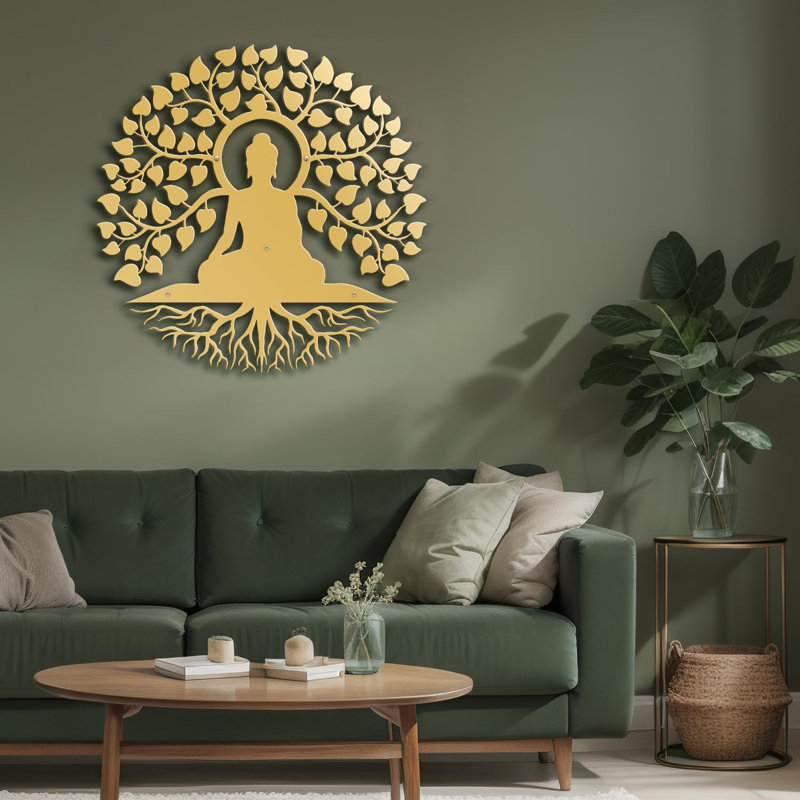 Religious & Spiritual Wall Decor on Metal, 36" H x 36" W x 0.05" D, Gold