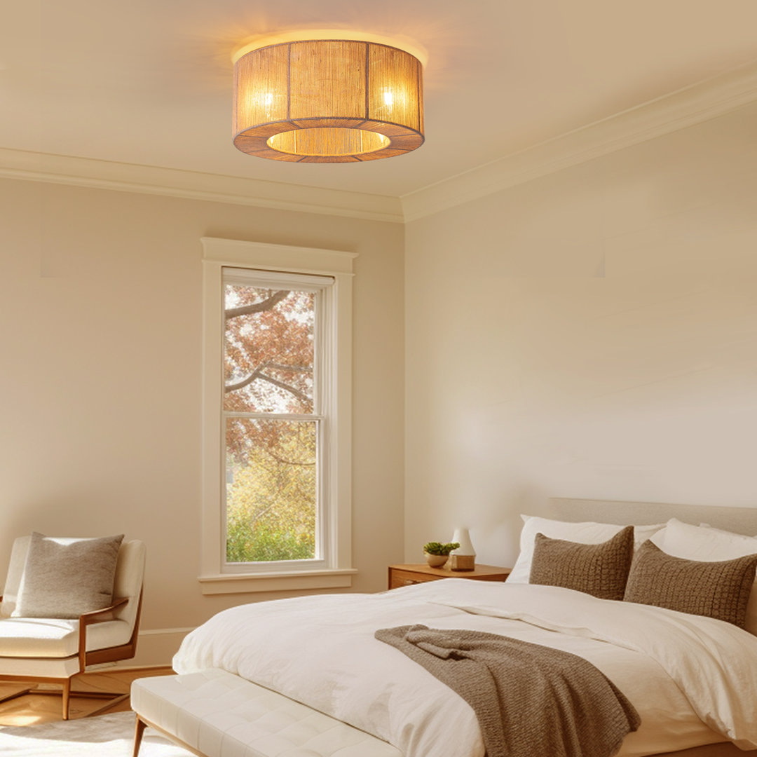 17.7" Calvino 8 - Blade Nylon Caged Ceiling Fan with Remote Control and Light Kit Included Breakwater Bay