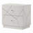 Contemporary High Gloss White 2-drawer Bedside Nightstand With Embossed Line Detailing | Gift Idea