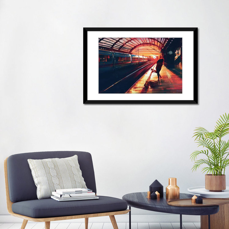 «At Last», reproduction d'impression sur toile tendue, H 16 po x l 24 po x P 1 po, Papier avec cadre noir, Blanc