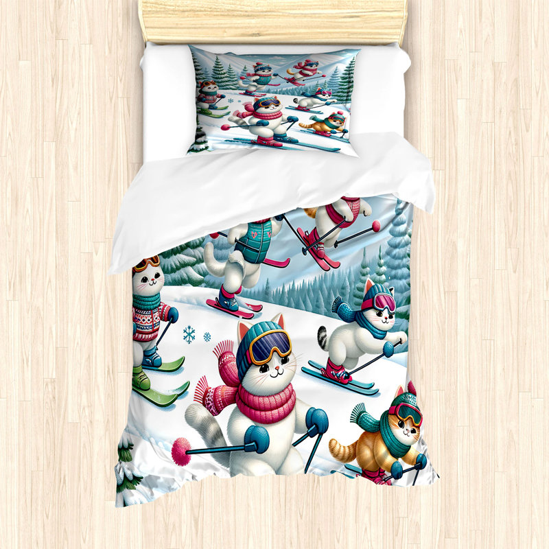 Cat Duvet Cover, Twin Duvet Cover + 1 Standard Shams