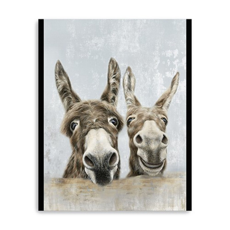 «Cute Donkeys», impression sur toile sans cadre, 24 po x 32 po