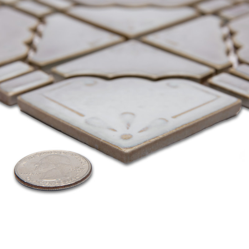 Hudson Moonbeam 11-7/8 In. X 11-7/8 In. Porcelain Mosaic Tile, Gray