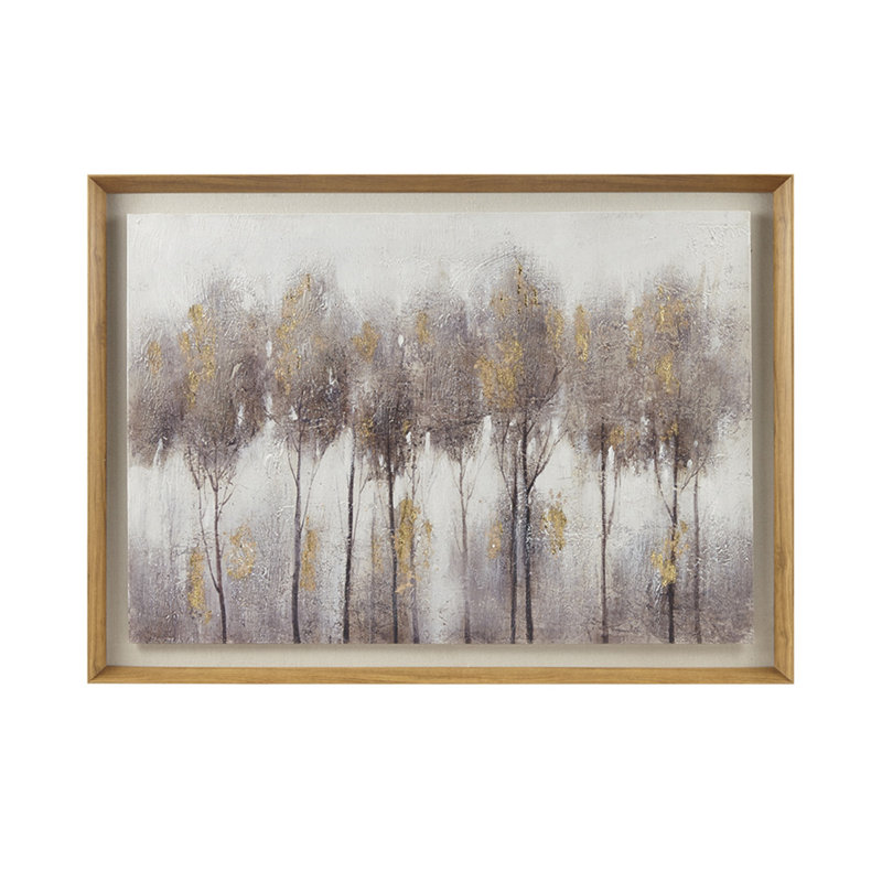 Hand Painted Abstract Landscape Framed And Matted Wall Art