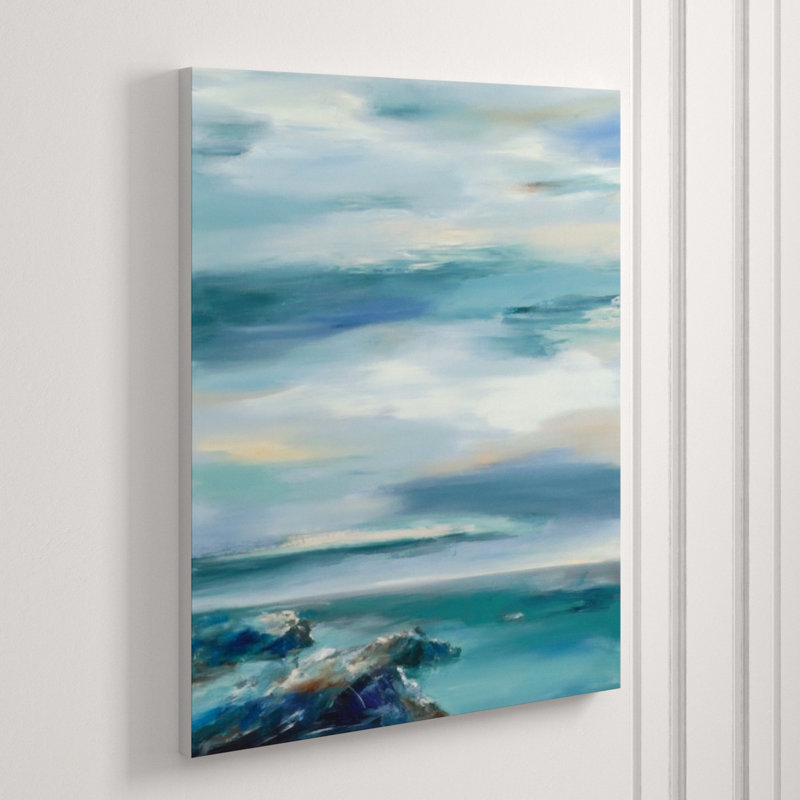 Sunrise At Waterfront Print by Sara Brown, 38" H x 30" W x 1.5" D, Glass Coat
