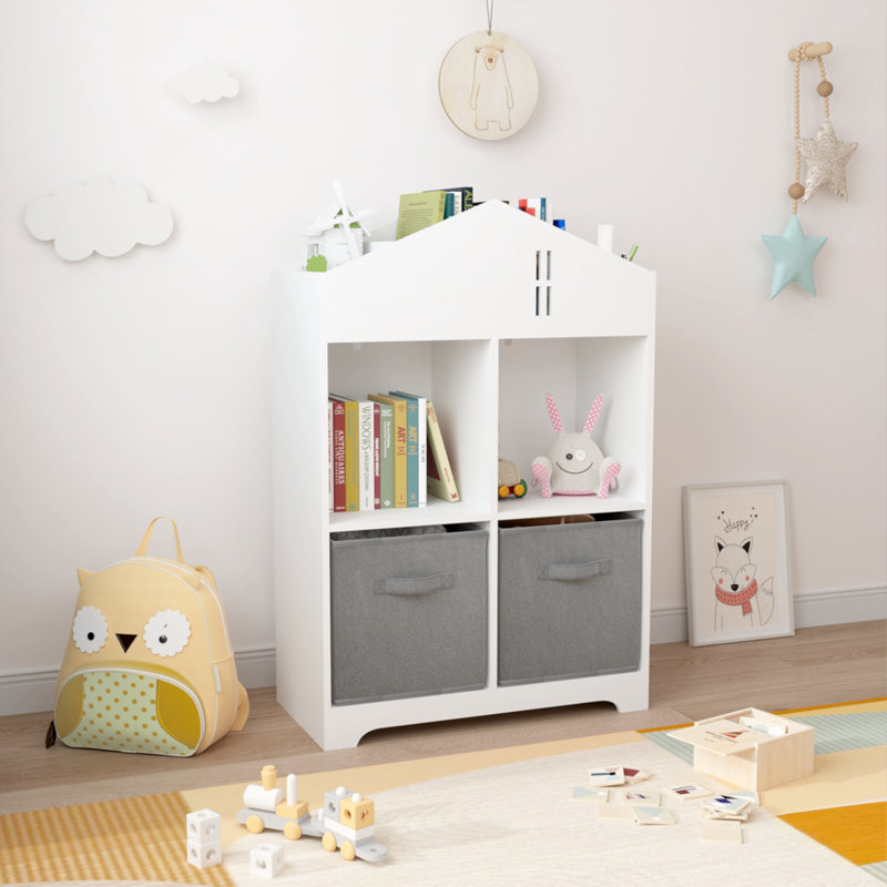 2-Tier Storage Display Organizer, White/Gray