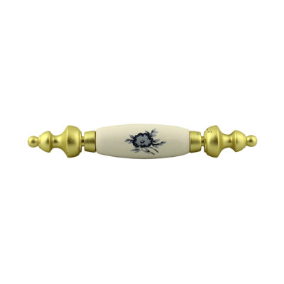 3" White Insert Pull Antique English