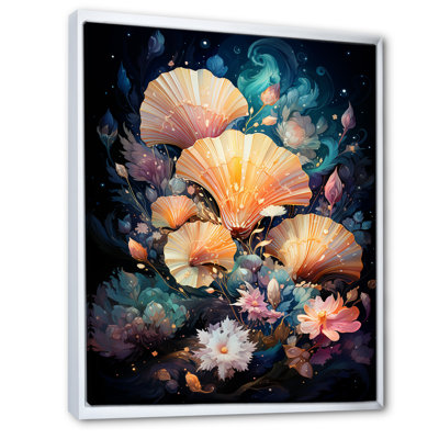 Coquillages dans une galaxie cosmique sur toile