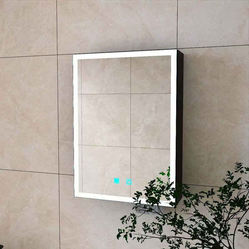 Armoire à pharmacie 15,98 "x 22,05" à DEL avec lumière blanche simple, armoire anti-buée, 1 porte