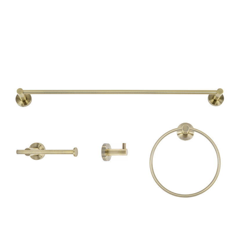 Venezia 4 Piece Wall Mounted Bathroom Hardware Set with 24" Towel Bar, Bronze