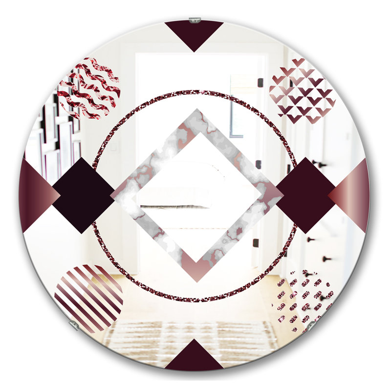 Miroir mural Mid-Century Extravagant Waves, H 23,6 po x l 23,6 po