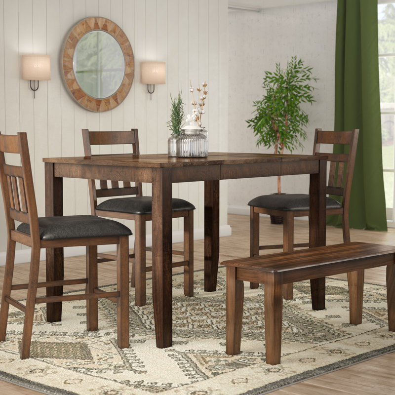 Osborne 54 " Extendable Mango and Rubberwood Rectangular Solid Wood Top with Solid Wood Base Dining Table