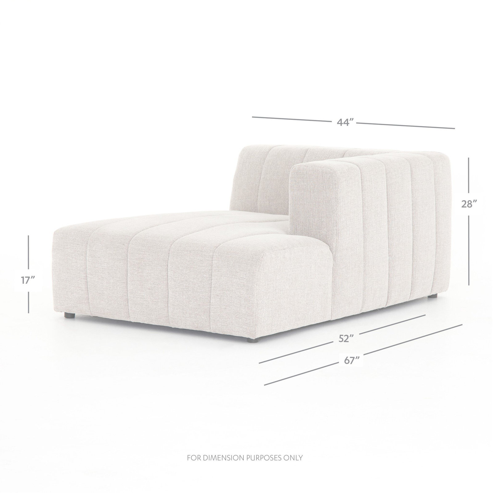 Bowry Upholstered Chaise Lounge, Fayette Cloud, Left Hand Facing