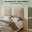 Upholstered Platform Bed Frame with Tall Wingback Headboard, Corduroy Modern Design,No Box Spring Needed, Easy Assembly-1638776254-1638776384