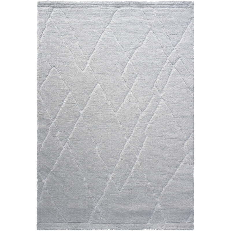 Tapis ivoire en polyester recyclé Nina Madison, Rectangle 5 pi 3 po x 7 pi 6 po