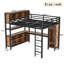 Lit mezzanine pour grand lit Roomfitter avec bureau en L, garde-robe, cubes de rangement et tablettes, structure robuste, noir-603394257