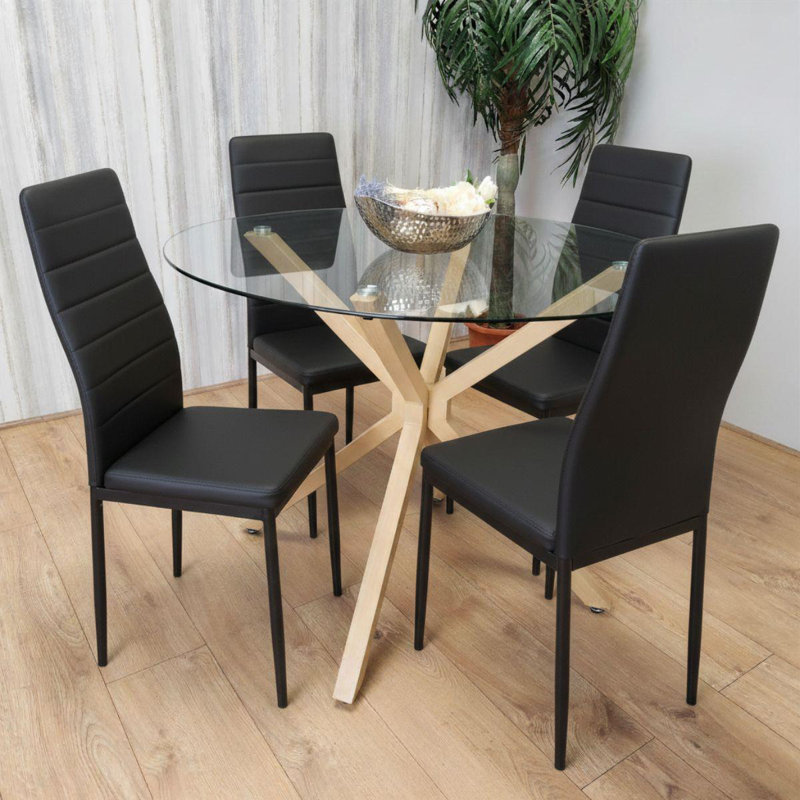 4 - Person Dining Set, Black
