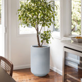 Minimalistic Modern Gray Round Planter