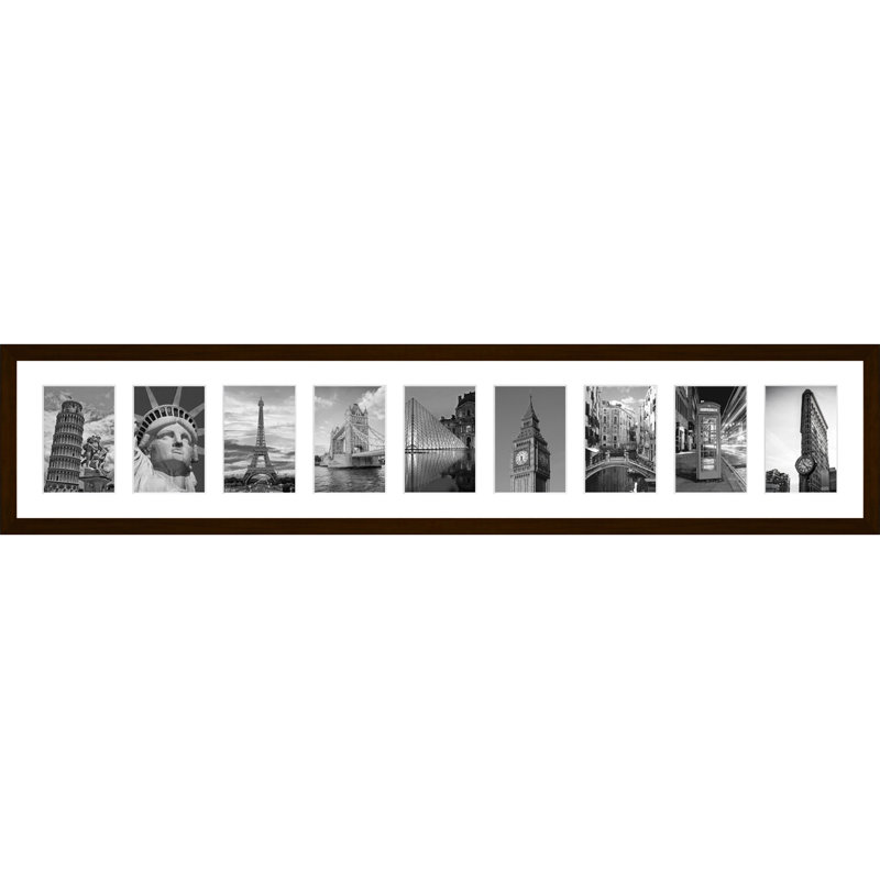 Kydan Wood Picture Frame with Mat, Dark Brown