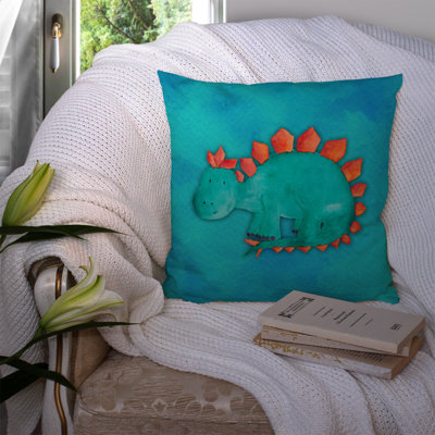 Coussin décoratif intérieur/extérieur aquarelle stegosaurus