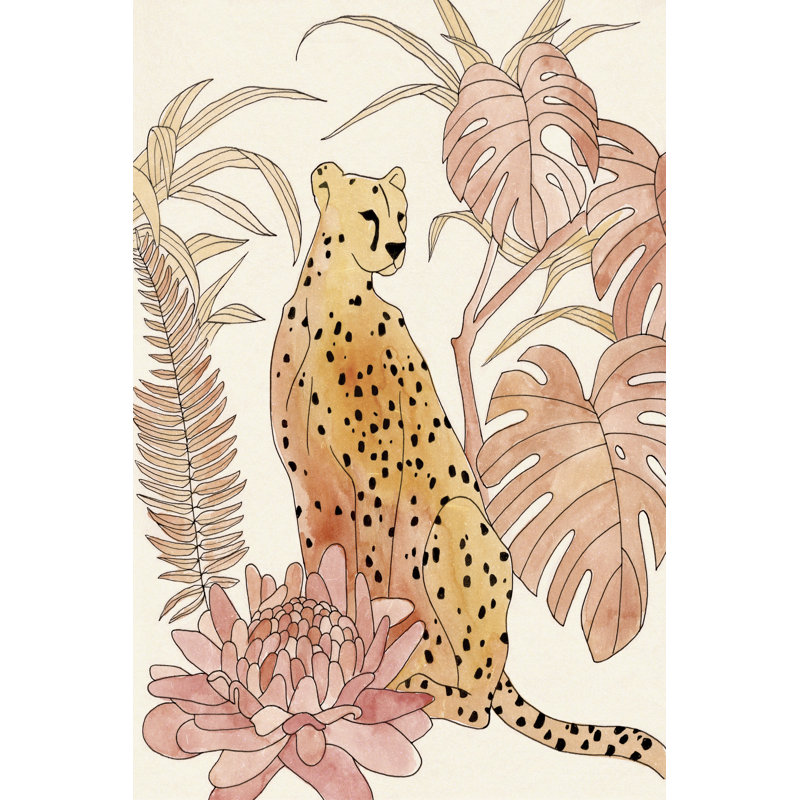 Reproduction d’art sur toile tendue « blush Cheetah III » par Annie Warren, H 36 po x l 24 po