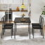     Ensemble de table de salle à manger noir pour 5 personnes Clodie, ensemble de table de cuisine industrielle moderne avec chaises, mobilier de salle à manger rectangulaire rustique de style campagnard, petit ensemble de salle à manger peu encombrant pour coin-repas, appartement, bistro et café-1853973608
