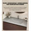 Meuble-lavabo Mid-Century en bois d'hévéa au fini brun avec comptoir Corian