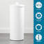 Porte-papier hygiénique sur pied avec couvercle pour 3 rouleaux supplémentaires, blanc