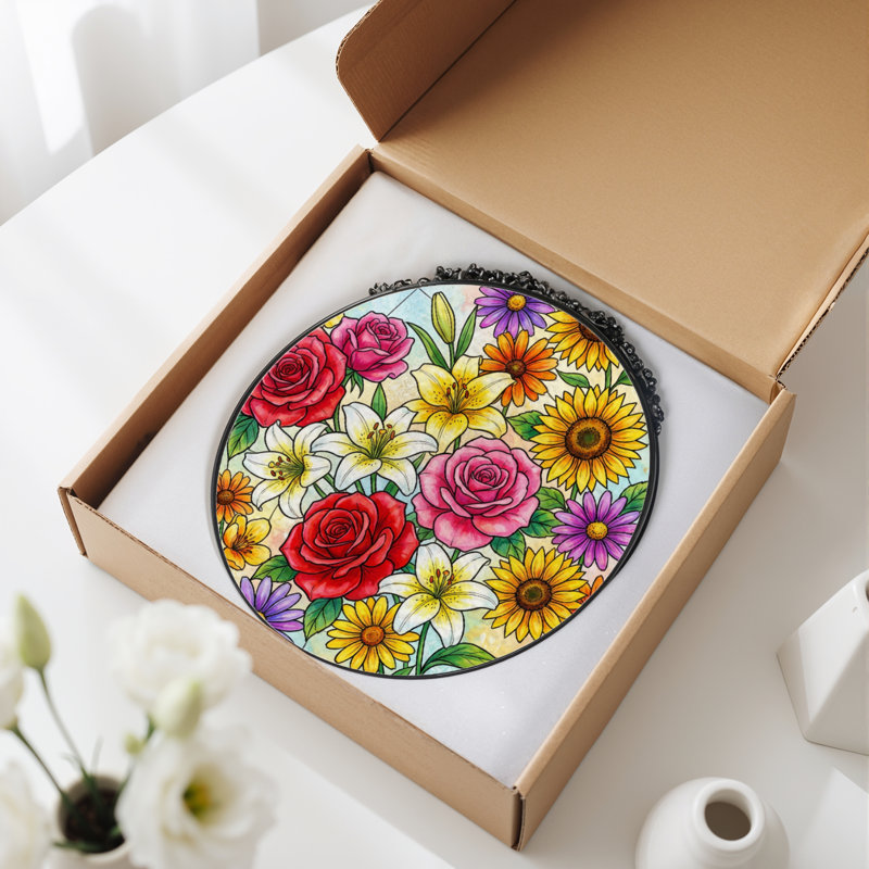 Panneau de vitrail de jardin 12 "H 12", H 12 po x l 12 po