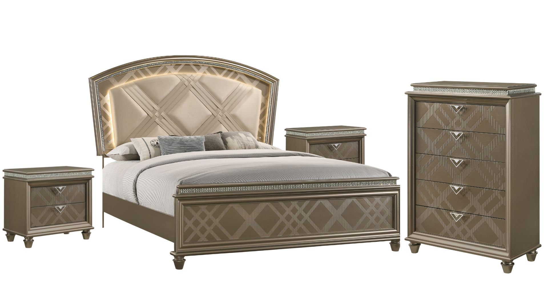 Rosdorf Park Wealdstone Upholstered Standard 4 Piece Bedroom Set Wayfair