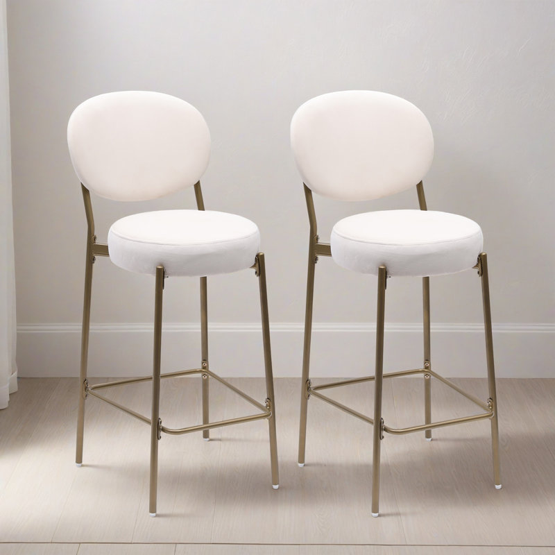 Tabouret de bar 29,14 "avec tabouret de bar 29" avec dossier et repose-pieds, chaises de salle à manger rondes pour salle à manger (ensemble de 2)