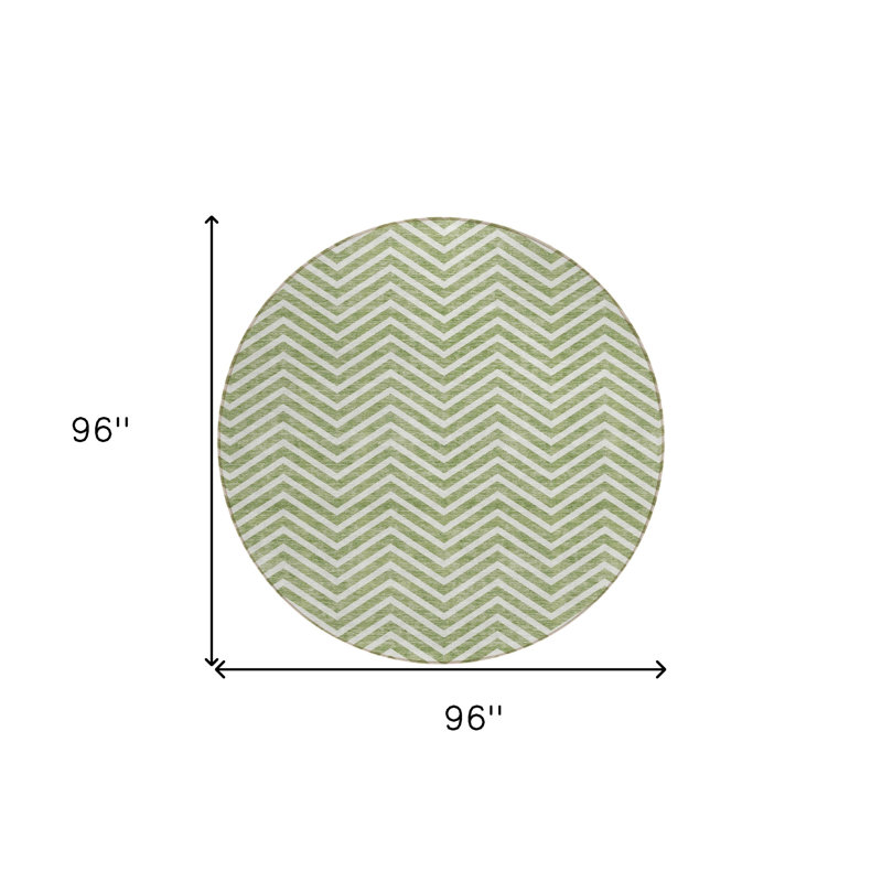Tapis rond lavable intérieur vert 8 pi