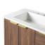 Meuble-lavabo moderne en noyer de 30 po avec portes cannelées à fermeture en douceur Marlen