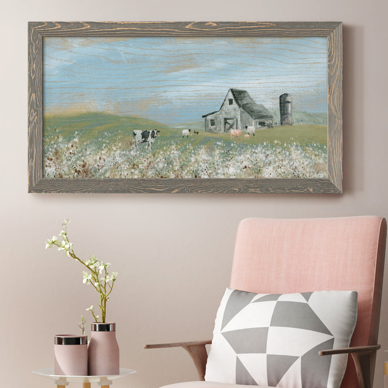 Cotton Fields - Peinture sur toile encadrée, Gris