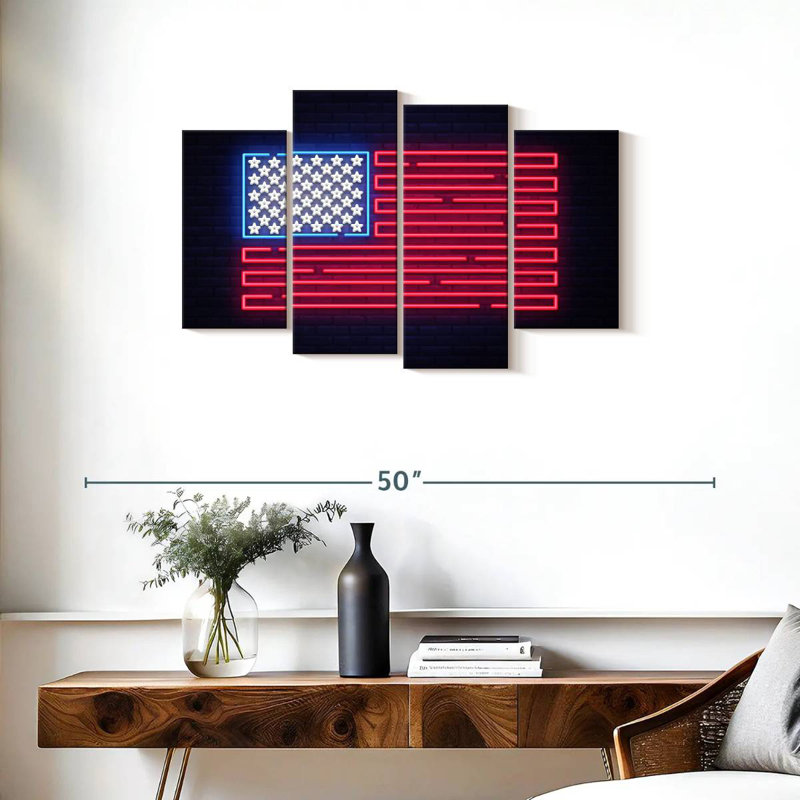 Enseigne néon Borges USA, H 22 po x l 36 po