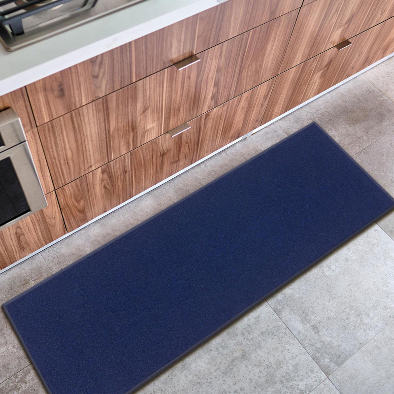 Beige Polyamide Non-Slip Rubberback Runner Rug for Kitchen