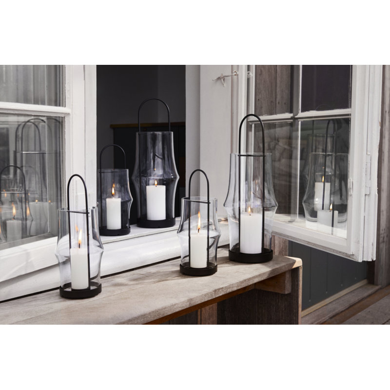 Arc Glass Lantern, 10.1" H x 4.4" W x 4.4" D