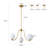 3 - Light Modern Linear Glass Globe  Chandelier