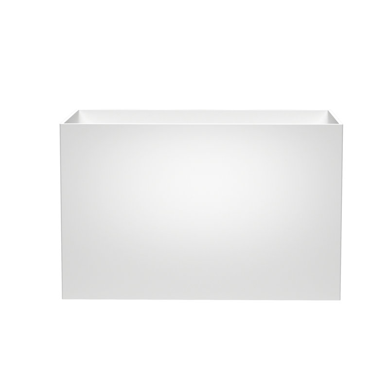 Freestanding Solid Surface Soaking Bathtub Matte White