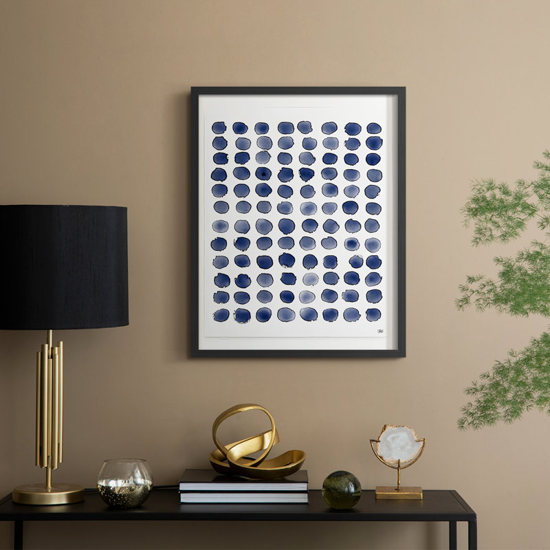Abstrait, reproduction encadrée CCII - prête à être accrochée - fabriquée aux États-Unis, H 10 po x l 8 po, Noir