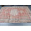 Tapis turc orange tissé à la main rétro pour décoration intérieure