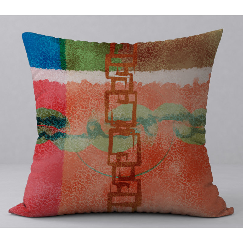 Abstract Reversible Throw Pillow, 18" H x 18" W