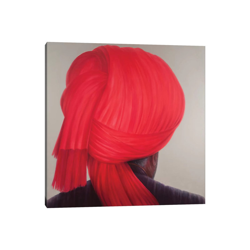 Red Turban by Lincoln Seligman - Wrapped Canvas Print, 93.98 cm H x 93.98 cm W x 1.91 cm D