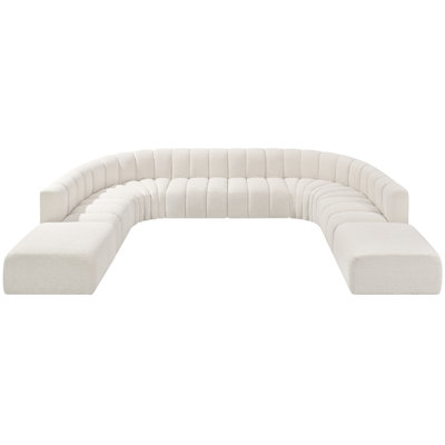 Hurlburt Upholstered Curved Sectional with Ottoman Reversible
