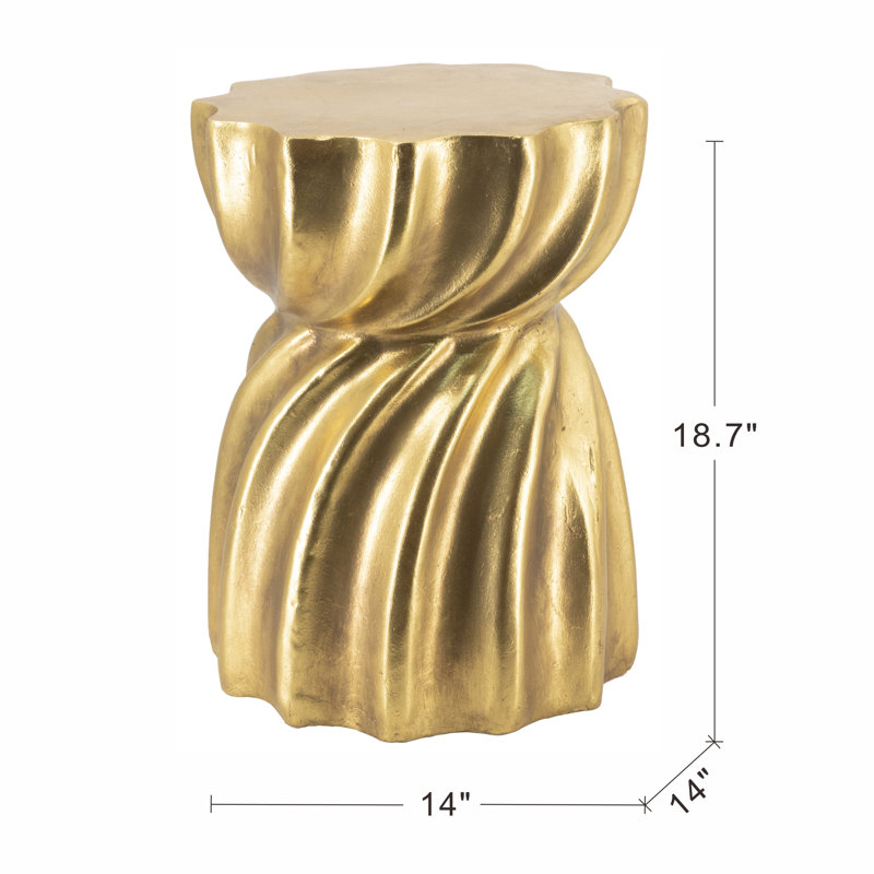 Table d'appoint D14x18,5 "Gold Magnesium