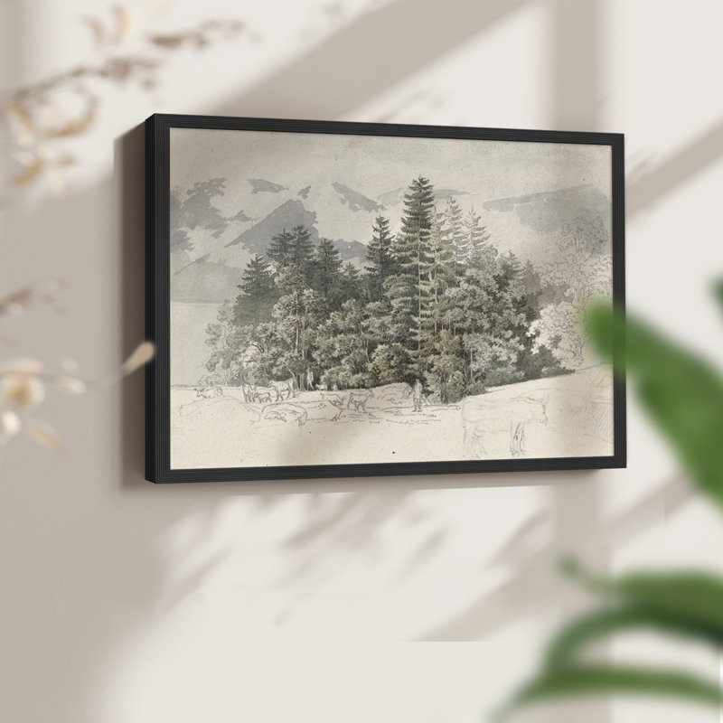 Paysages rétro-CCXV-reproduction encadrée, H 8 po x l 10 po, Noir